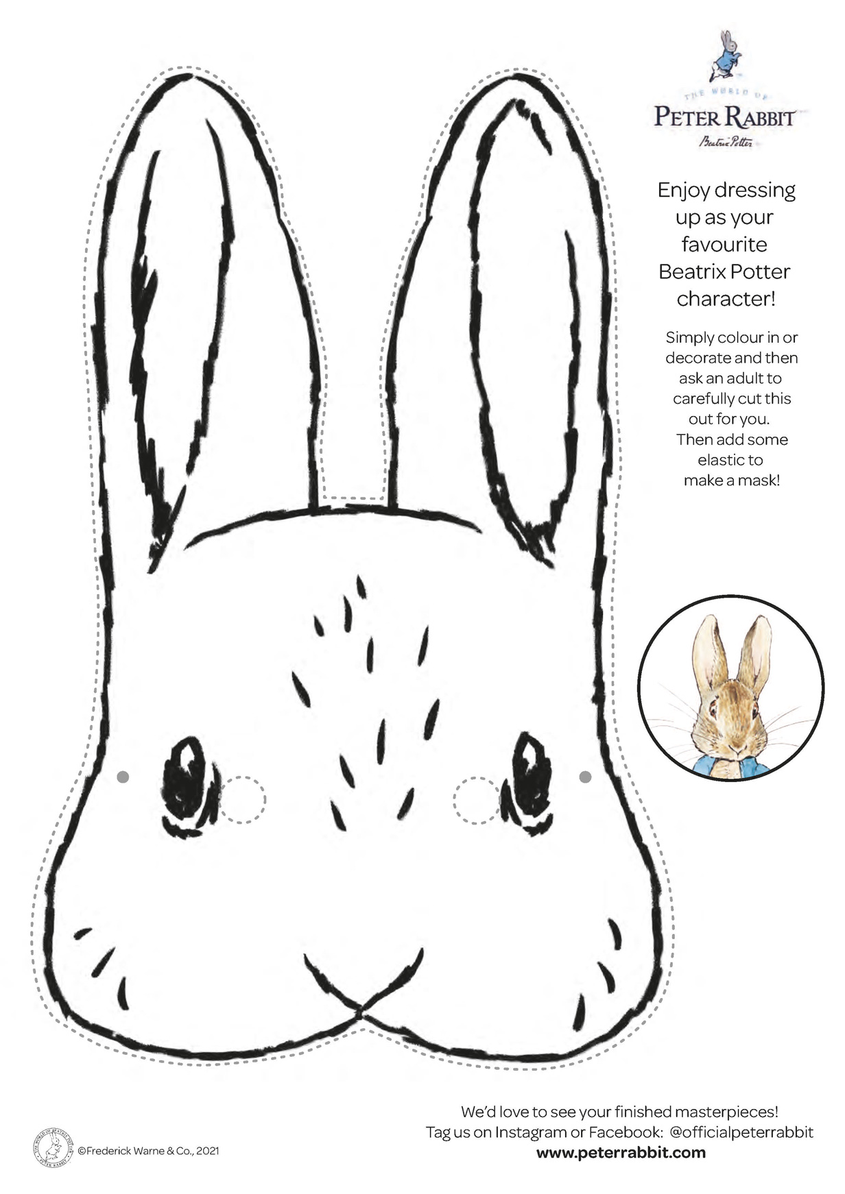 The cover image of the Character Masks Activity Pack on the Peter Rabbit website