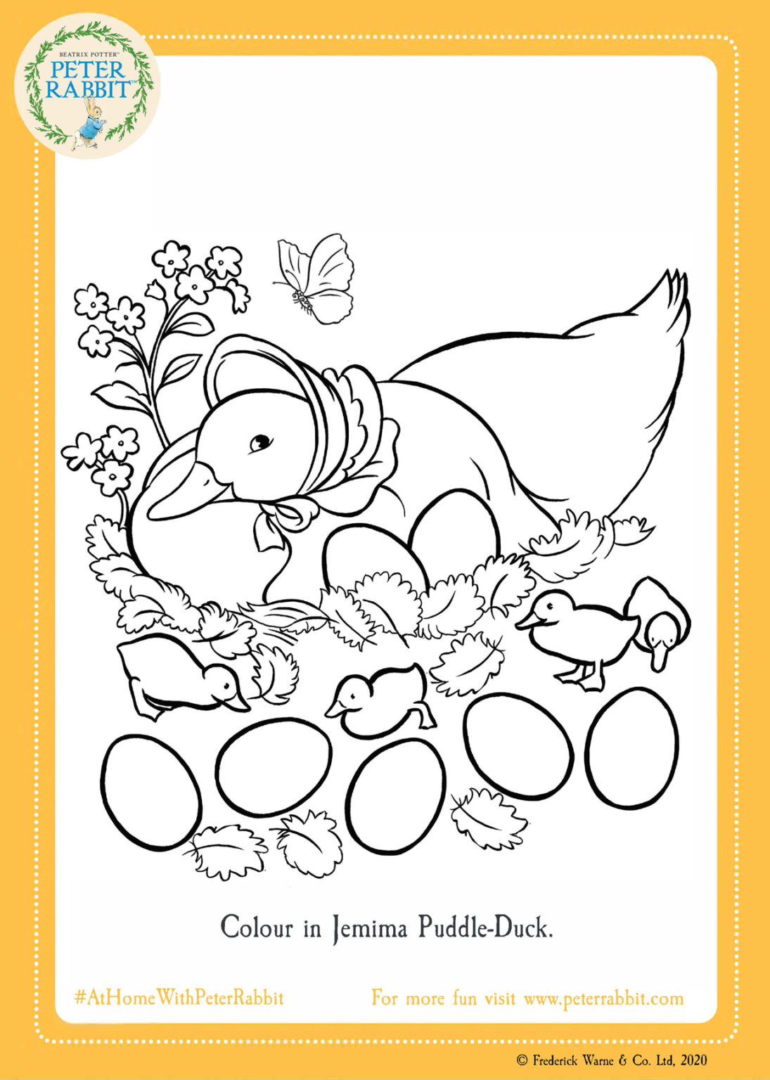 Jemima Puddle-duck Colouring - Peter Rabbit