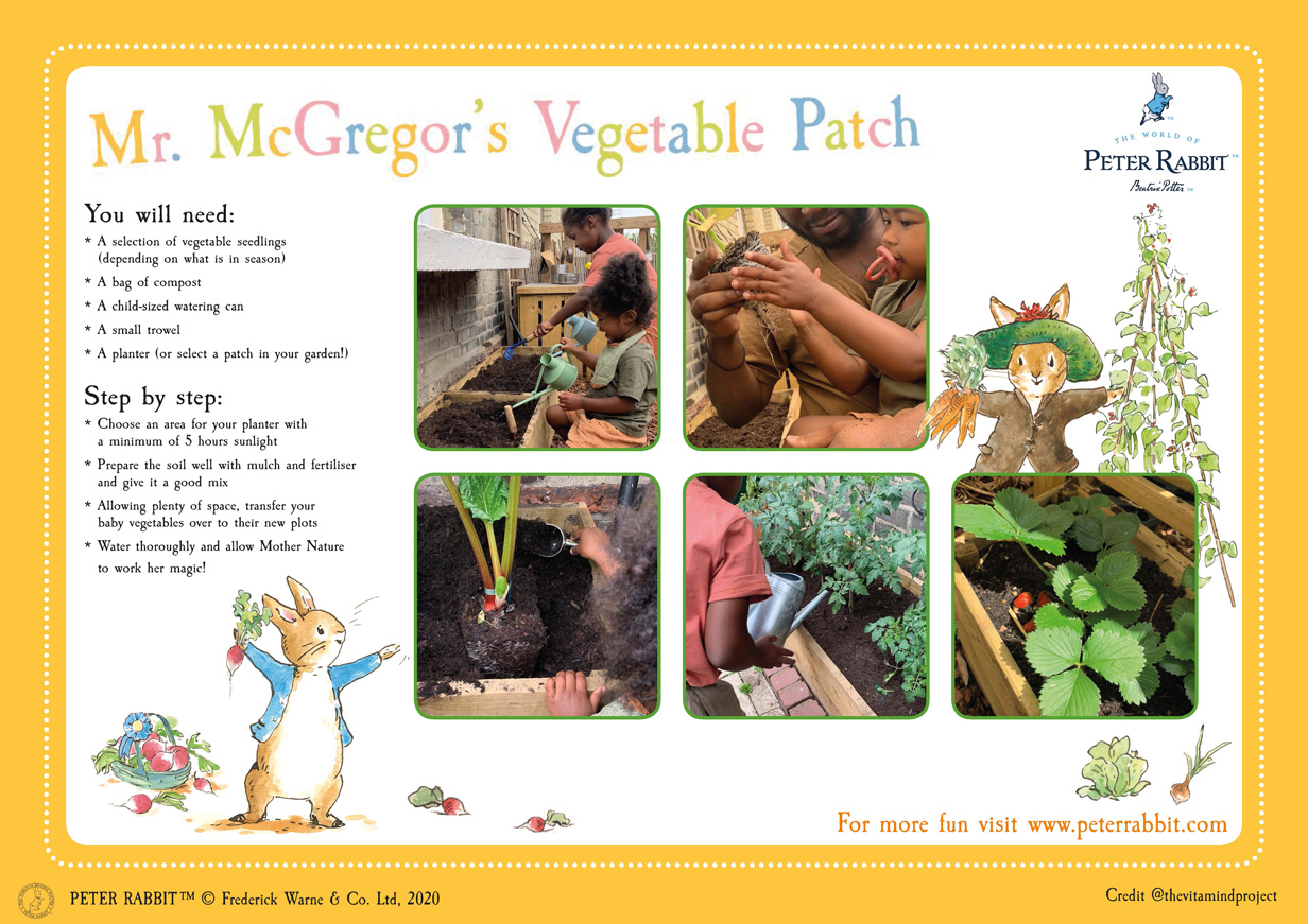 The cover image of the Mr. McGregor's Vegetable Patch Activity Pack on the Peter Rabbit website